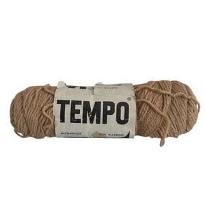 Vintage Tempo Tan Yarn Worsted Weight 4 Ply 3 oz